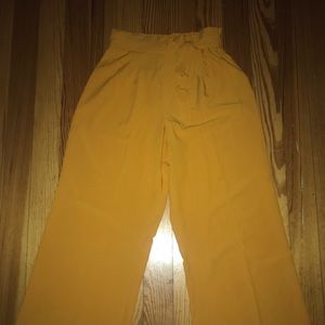 Fancy Yellow Flare Pants w/ Tie